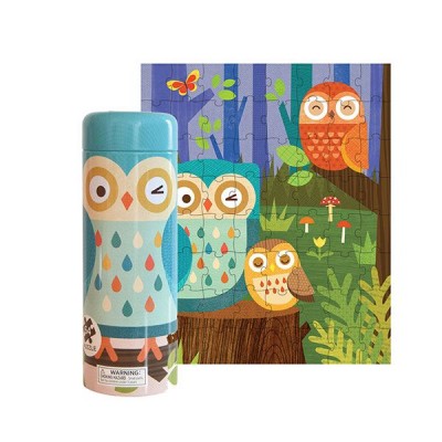 Petit Collage® Puzzle de 64 pièces et une tirelire - Owl Family